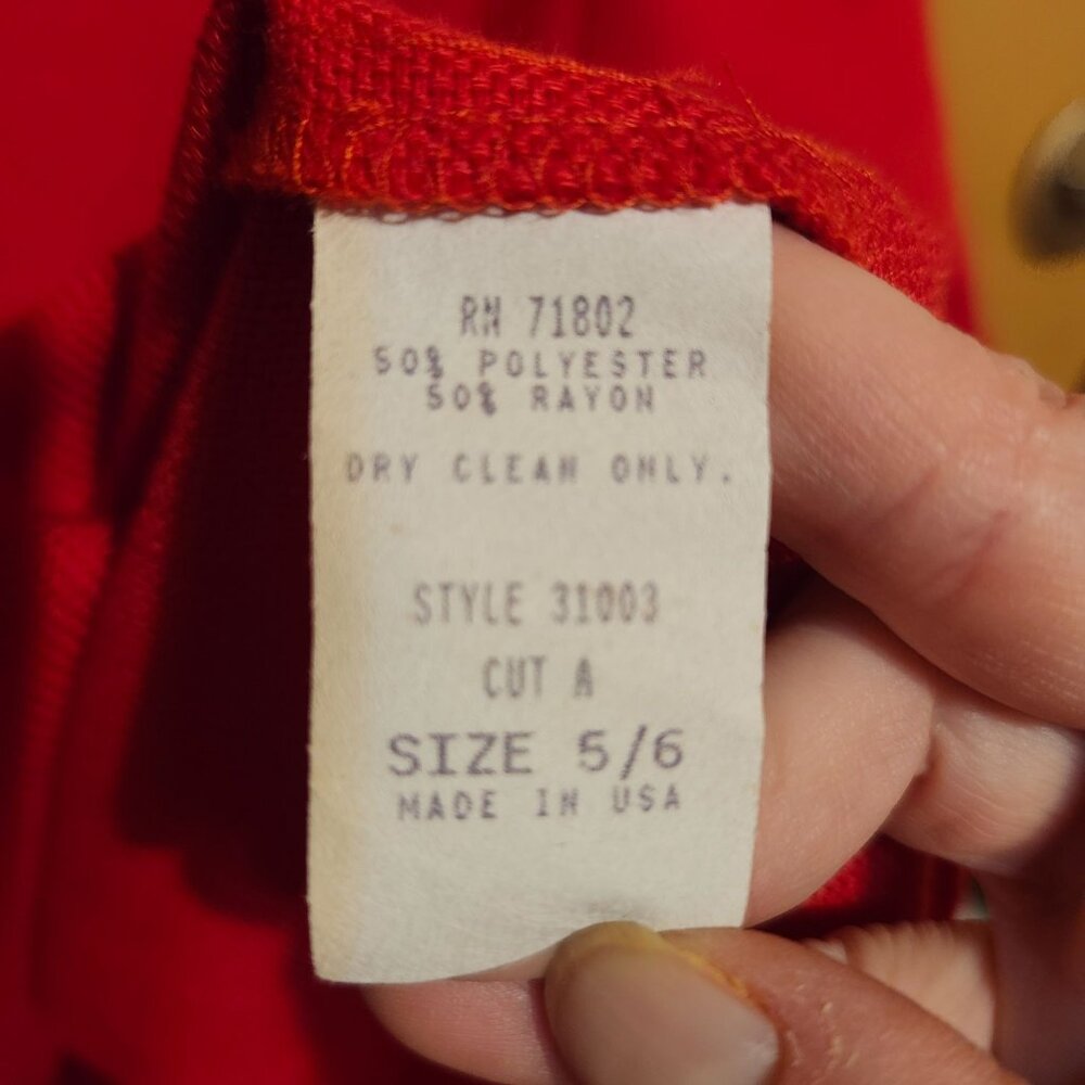 Vintage Karlie & Company Women’s 5/6 Red Striped Dress Preppy Collared USA Made - Picture 8 of 9